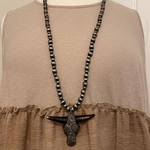 Bling steer head necklace